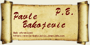 Pavle Bakojević vizit kartica